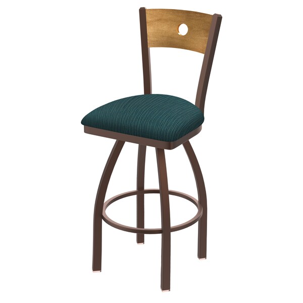 25" Swivel Counter Stool, Bronze Finish, Med Back, Graph Tidal Seat